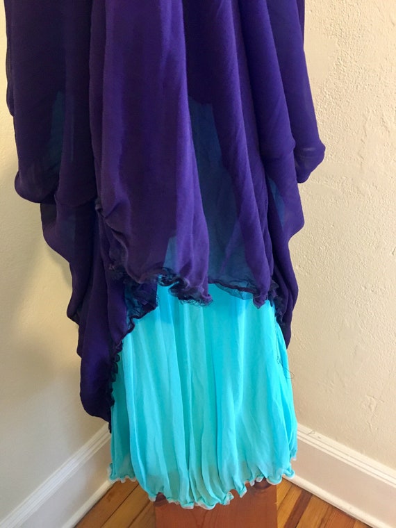 50's 60's STUNNING Indigo Purple & Aqua Overlay B… - image 6