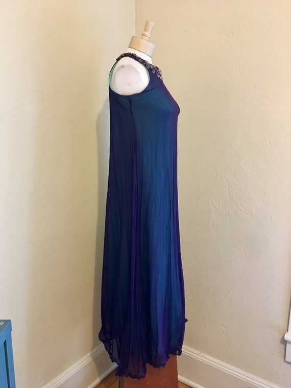 50's 60's STUNNING Indigo Purple & Aqua Overlay B… - image 5