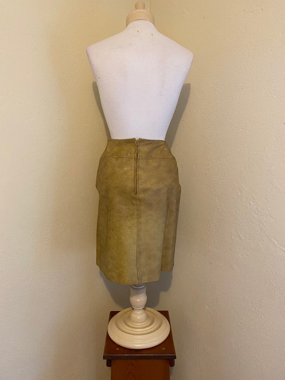 VTG 60s Juniorite NYC Yellow Brown Faux Leather M… - image 5