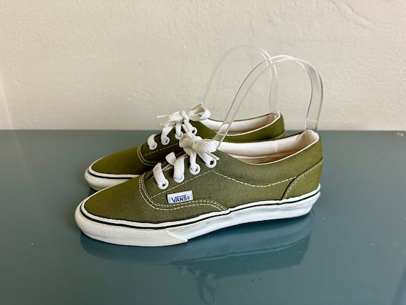 NOS Vintage Deadstock 80s Vans Green Canvas Skate Shoes W's Sz