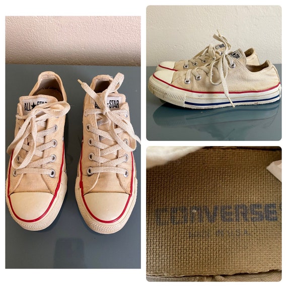 Vintage USA Made Chuck Taylor Converse All Star 1990 s Ivory Low Top Sneakers Ws 6.5 M s 45 Etsy