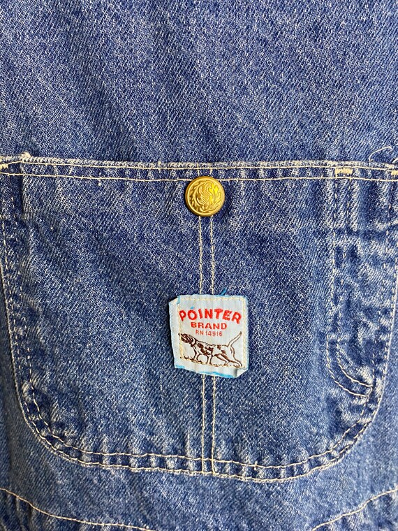 Vintage Pointer Brand Overall Bibs Mens 40X29 Blue De… Gem