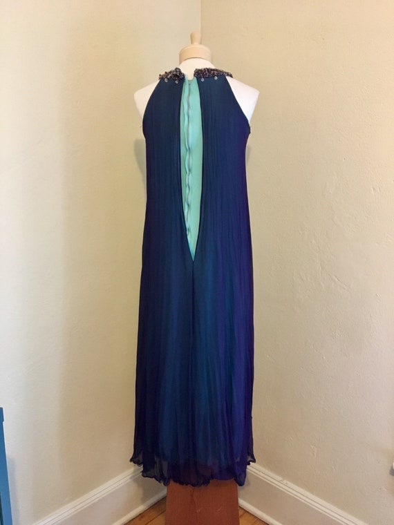 50's 60's STUNNING Indigo Purple & Aqua Overlay B… - image 4