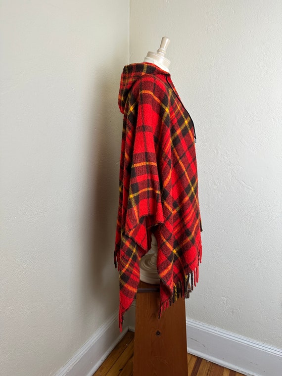 Vintage 1960s 1970s Mod Red Yellow Black Tartan W… - image 7