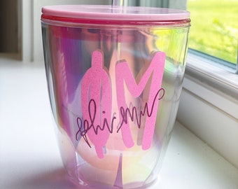 Personalized Iridescent Double Wall Stemless