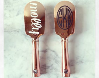 Personalized Rose Gold Metallic Paddle Hair Brush