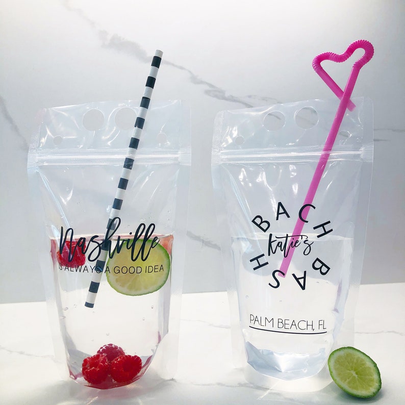 Custom Reusable Party Pouch Drink Pouches Booze Bags Etsy