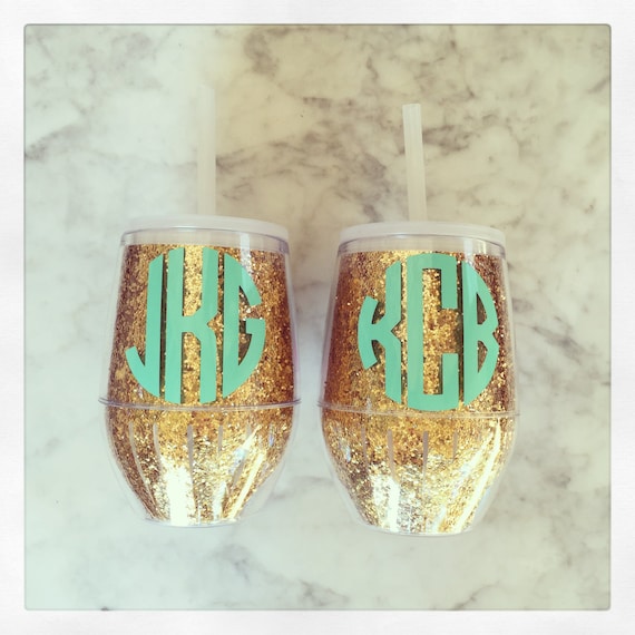 glitter acrylic wine glass