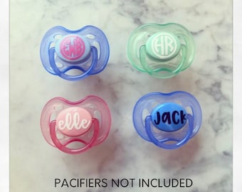 Monogram Pacifier Decals only! NO PACIFIER(S) included {Circle Font}