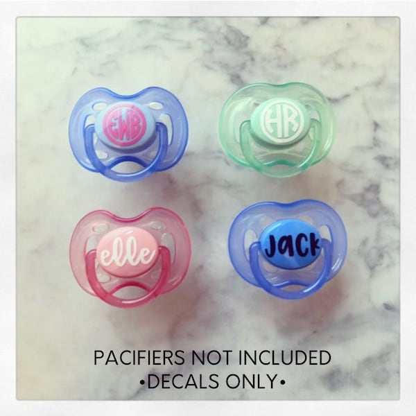 Monogram Pacifier Decals only! NO PACIFIER(S) included {Circle Font}