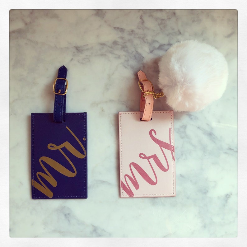 Mr. & Mrs. Leather Luggage Tags sold as Set Etsy