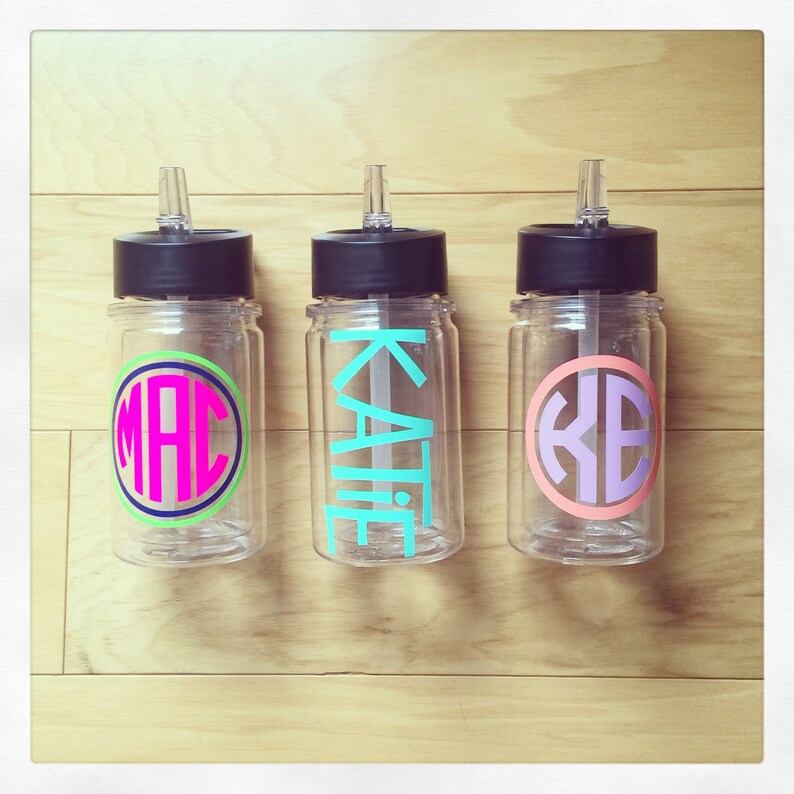 Personalized Double Wall Kids Water Bottle Clear