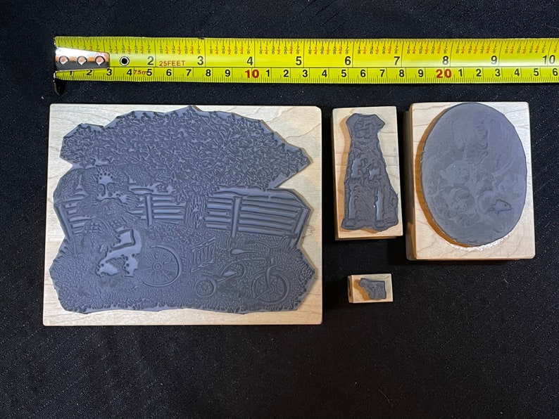 lot of 5 stamps stamps wood with rubber dog theme scrapbooking crafts party