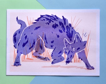 The Wolf Risograph Print A4