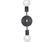 Matte Black T-Post 13 quot Low Profile Double Arm Wall Sconce Wall Mount Modern Design Interior Hand Made USA
