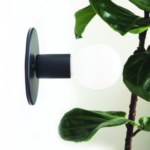 QUICK SHIP Matte Black Low Profile flush mount wall sconce ceiling mount Free Shipping image 7