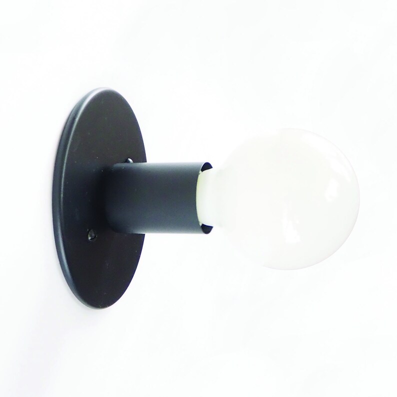 QUICK SHIP Matte Black Low Profile flush mount wall sconce ceiling mount Free Shipping image 6