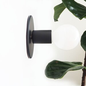 QUICK SHIP Matte Black Low Profile flush mount wall sconce ceiling mount Free Shipping image 4