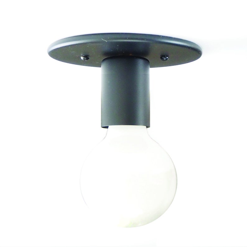 QUICK SHIP Matte Black Low Profile flush mount wall sconce ceiling mount Free Shipping image 2