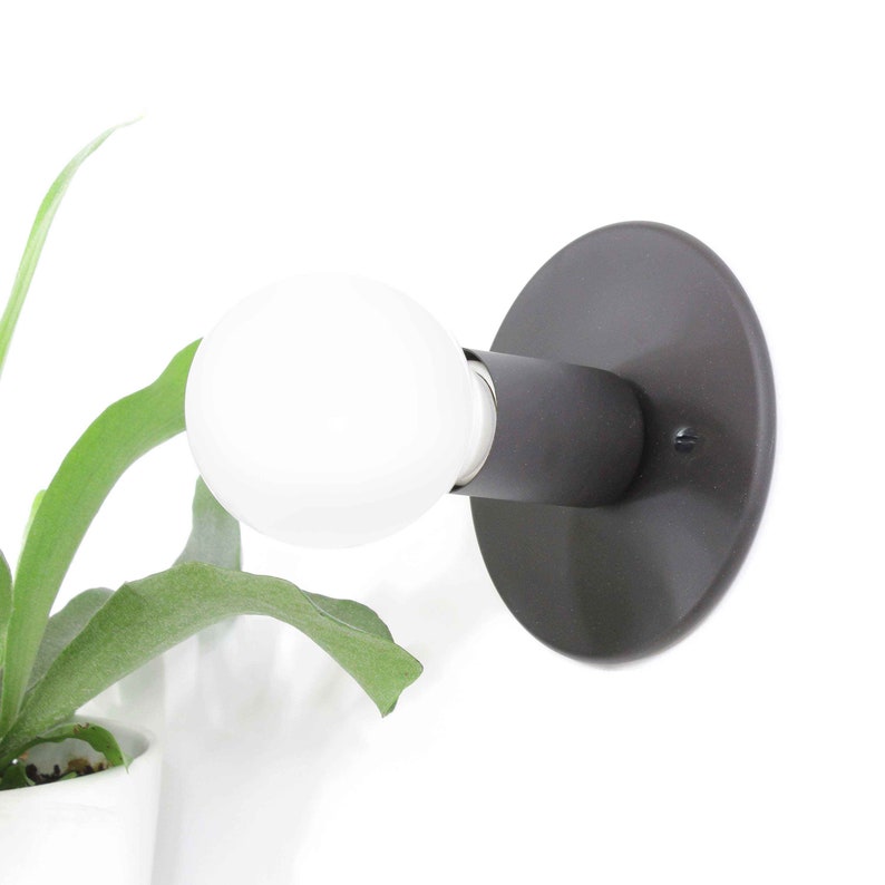 QUICK SHIP Matte Black Low Profile flush mount wall sconce ceiling mount Free Shipping image 1