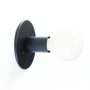 QUICK SHIP Matte Black Low Profile flush mount wall sconce ceiling mount Free Shipping image 9