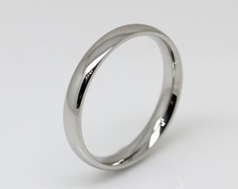3mm Surgical Steel Comfort Fit / Court Shape Plain band Wedding Ring
