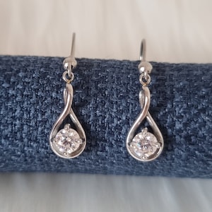 GENUINE Moissanite dangle earrings, available in titanium, white gold and surgical steel
