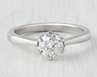 Jubilee Cut 1ct Moissanite Solitaire ring available in white gold or titanium - engagement ring - hand made