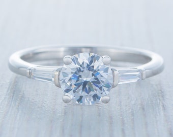 1.5ct Diamond simulant solitaire ring available in Sterling Silver or white gold filled - engagement ring