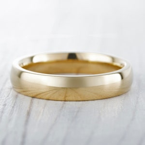 4mm filled 18ct Yellow gold Plain Wedding band Ring gold ring image 2