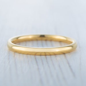 2mm filled 18ct Yellow gold Plain Wedding band Ring - gold ring