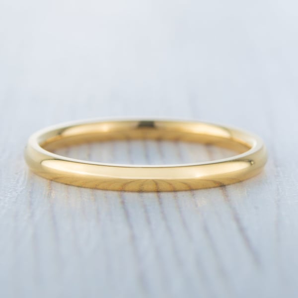 2mm filled 18ct Yellow gold Plain Wedding band Ring - gold ring