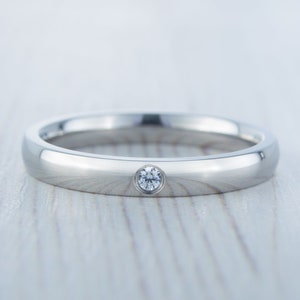 3mm Titanium & Moissanite Wedding ring - Band for men and women