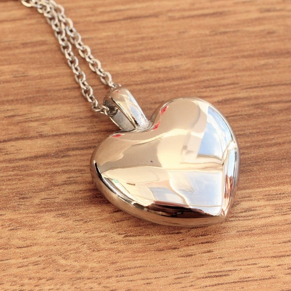 Pure Titanium heart shape pendant with titanium necklace