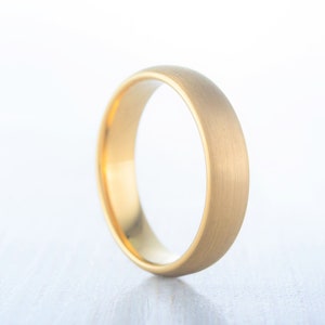 5mm 18K Yellow Gold and Brushed Titanium Wedding ring band for men and women