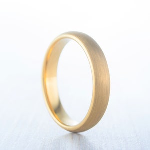 3mm 18K Yellow Gold & Titanium brushed Wedding ring band for men and women