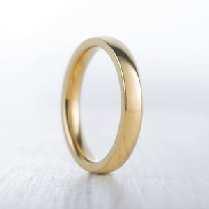 3mm Wide, filled 18ct Yellow gold Plain Wedding band Ring - gold ring