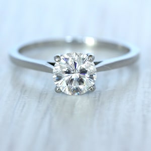 Sakura Cut Genuine White Moissanite engagement ring, 0.5ct, 1ct, 1.5ct and 2ct options