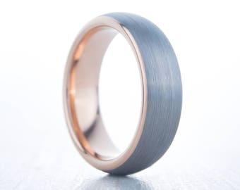 Hammered Titanium Wedding Band Ring - 5mm Or 7mm Width, Comfort Fit, Recessed Edges, Men's Or Women's - View #2