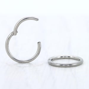 Pure titanium Hoop huggie earrings - Hinged Cartilage Earring, Tragus Helix Conch , Nose Earlobe Piercing Hoop Ring - various sizes!