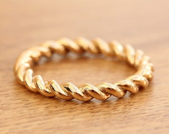 3mm Solid gold twist Weave Ring - wedding ring - wedding band - promise ring