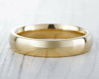 5mm Wide, filled 18ct yellow gold Plain Wedding band Ring - gold ring