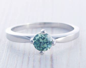 SAPHIR BLEU VERT émeraude Ring White Gold Filled Wedding Bow Anneaux Bijoux