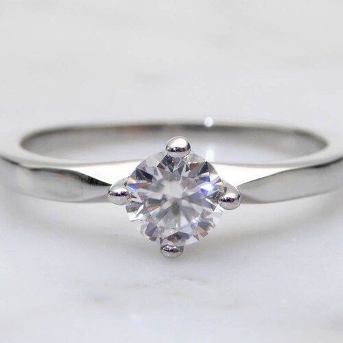 1ct Moissanite Solitaire Ring Available in White Gold or - Etsy