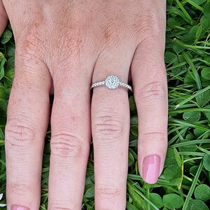 Natural White Sapphire Solitaire Engagement Ring Available in Sterling Silver or White Gold Handmade image 7