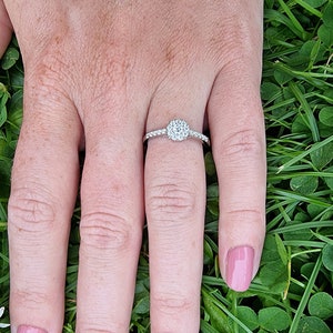 Genuine Moissanite Engagement Ring Available in Sterling Silver or White Gold Filled Handmade image 7