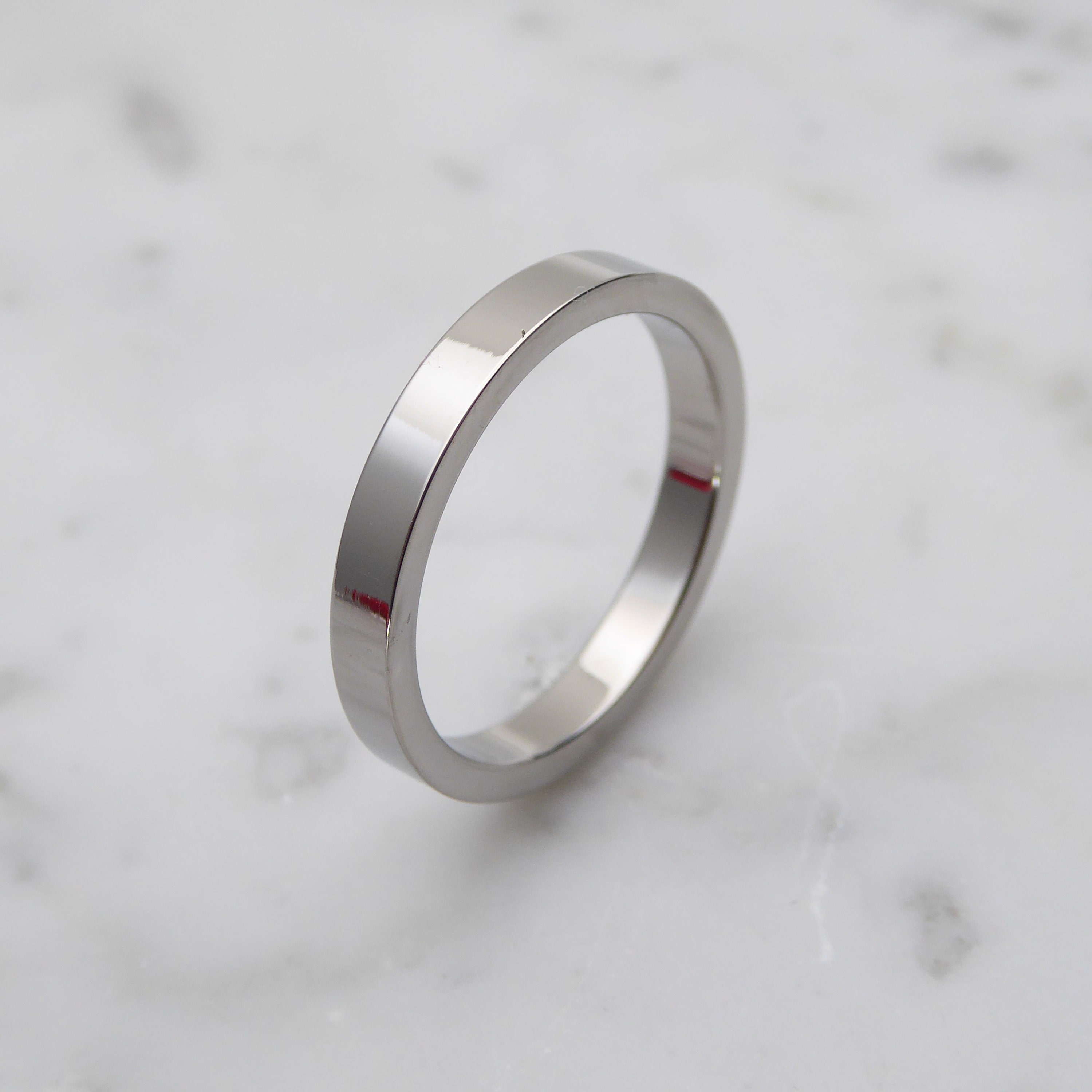 Fede Nuziale In Titanio Comfort Fit/Forma Da Corte Da 3 Mm Con - Foto 12