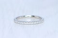 2mm wide Moissanite Full Eternity ring in Titanium or white gold filled - stacking ring - wedding band - handmade engagement ring