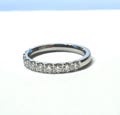 3mm wide Moissanite Half Eternity ring in Titanium, white gold or Silver - stacking ring - wedding band - handmade engagement ring