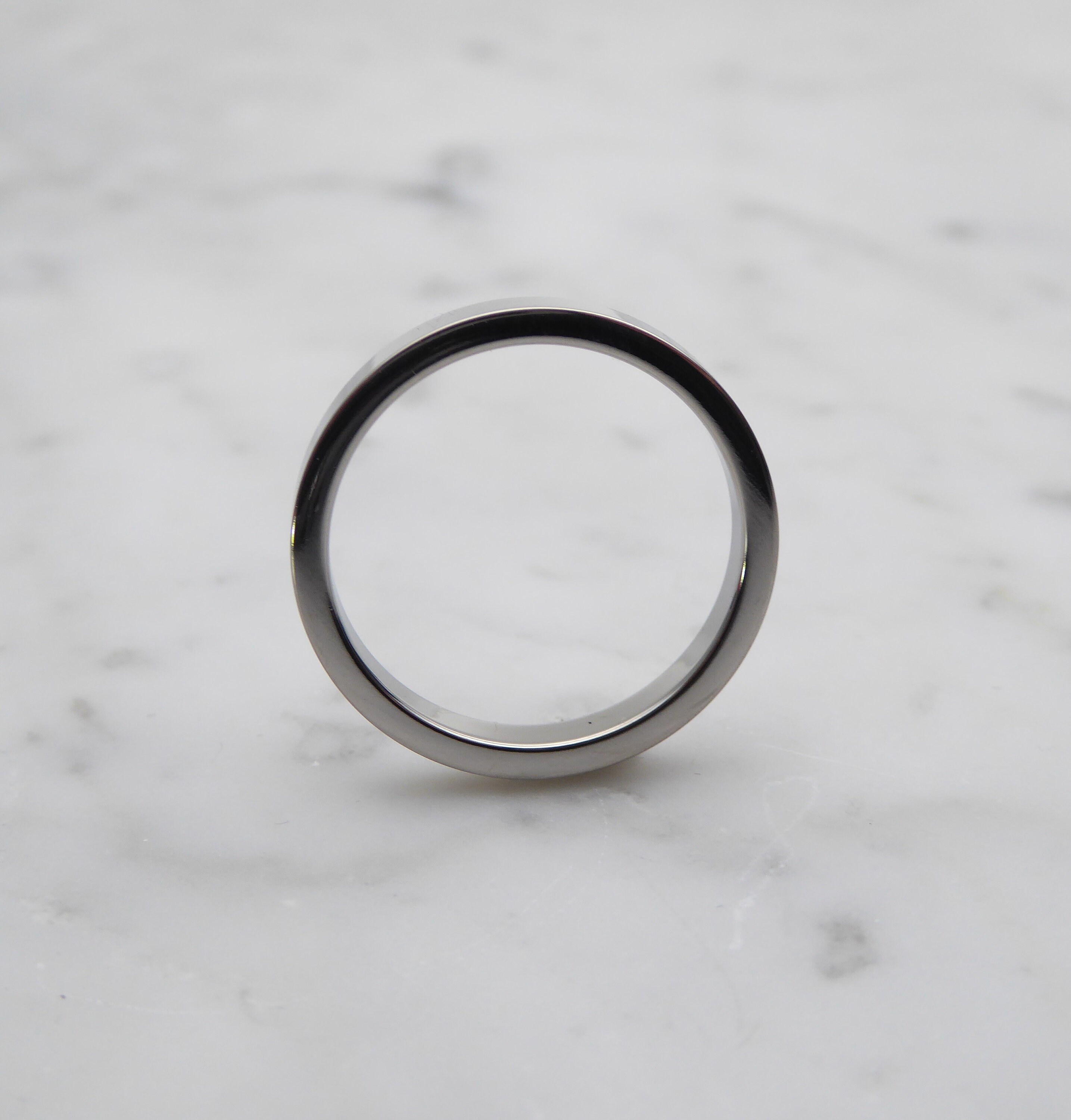 Fede Nuziale In Titanio Comfort Fit/Forma Da Corte Da 3 Mm Con - Foto 6